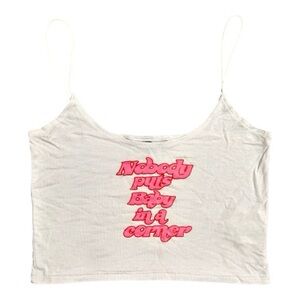 O Mighty Nobody Puts Baby in a corner cropped tank camisole Large